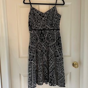 Banana Republic Fit and Flare Embroidered Dress